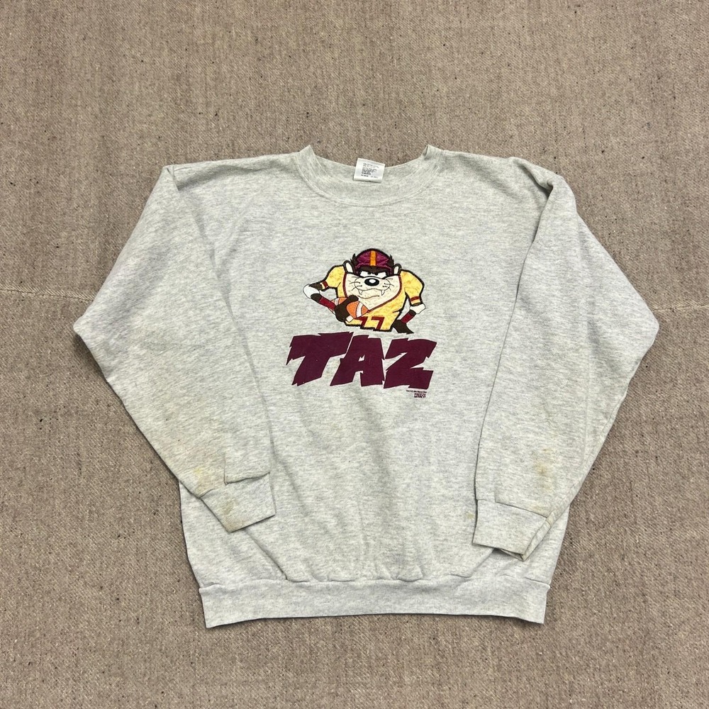 Vintage Tasmanian Devil Sweatshirt Mens Large Gray 1990s